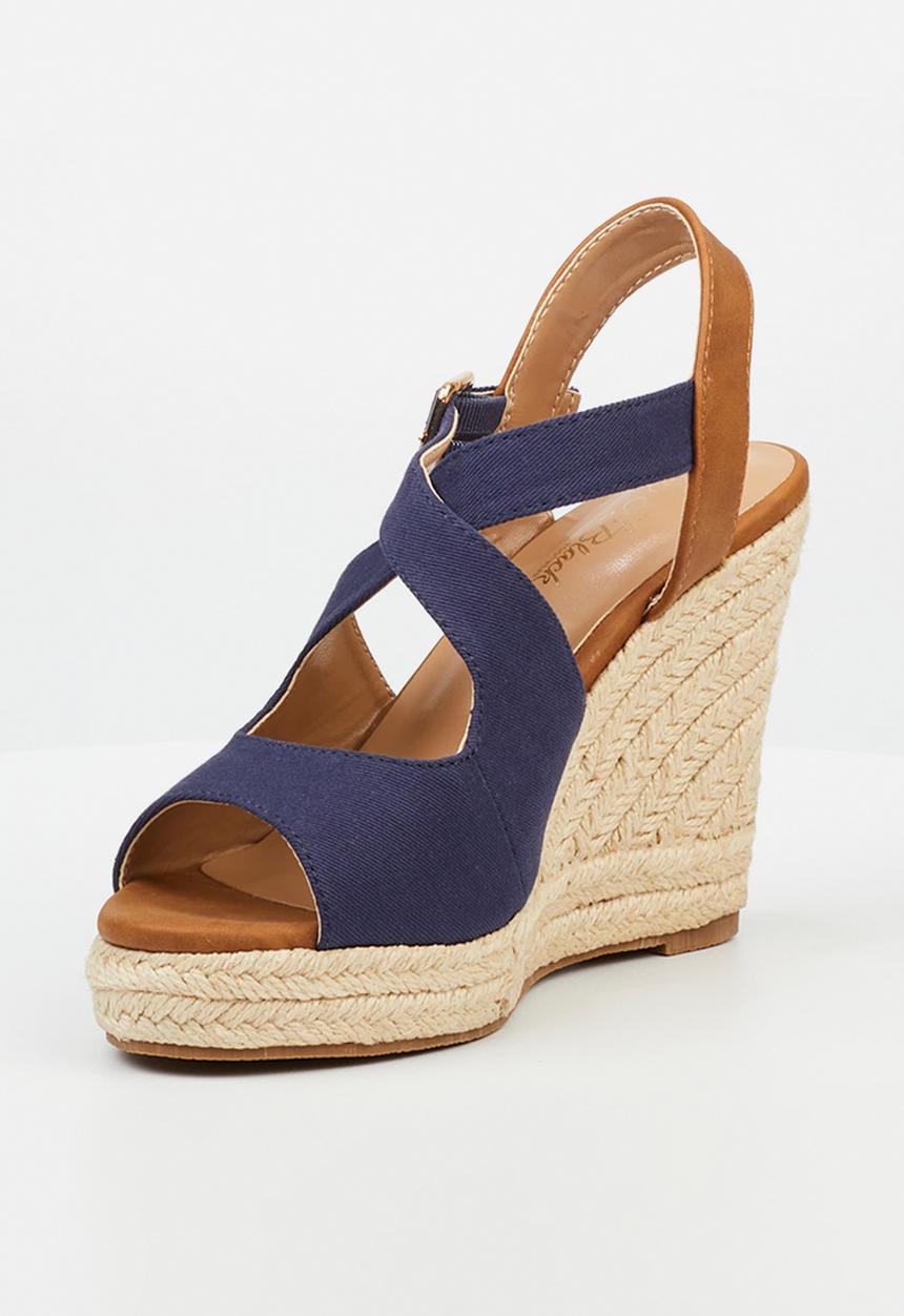 Miss Black - Hooked 4 wedge heel - navy