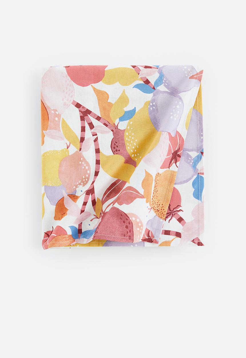 H&M - Patterned cotton tablecloth - white/lemons