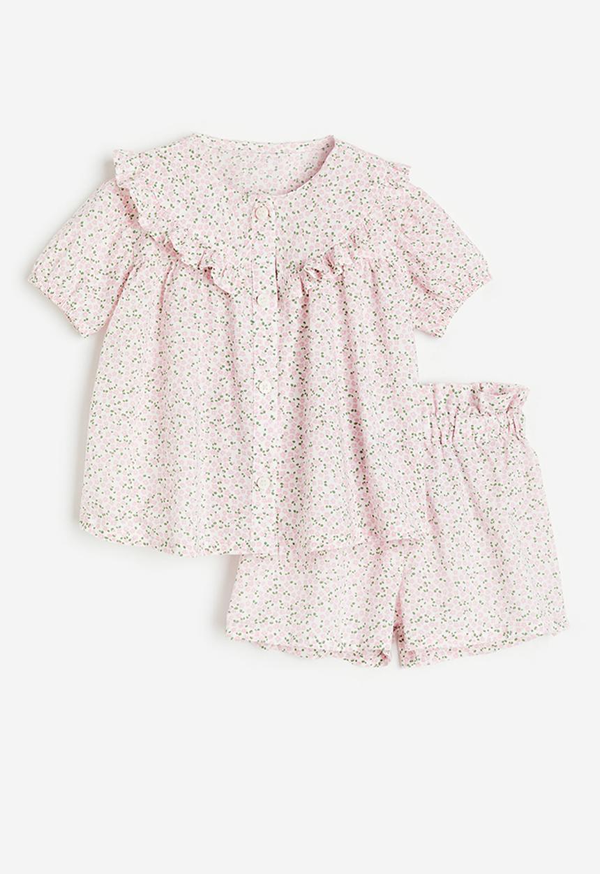 H&M - 2 Piece patterned set - white & pink floral