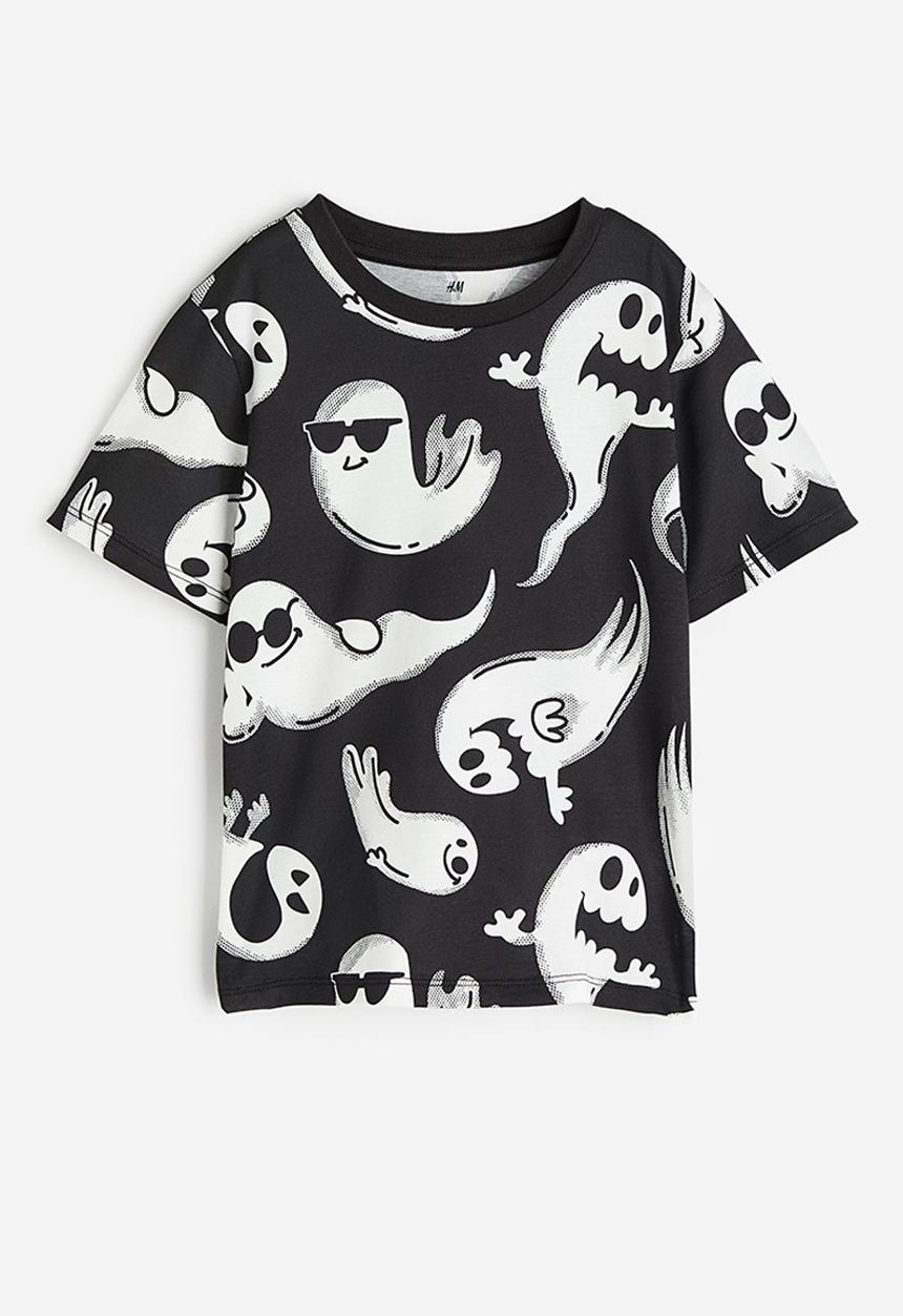 H&M - Printed T-shirt - black