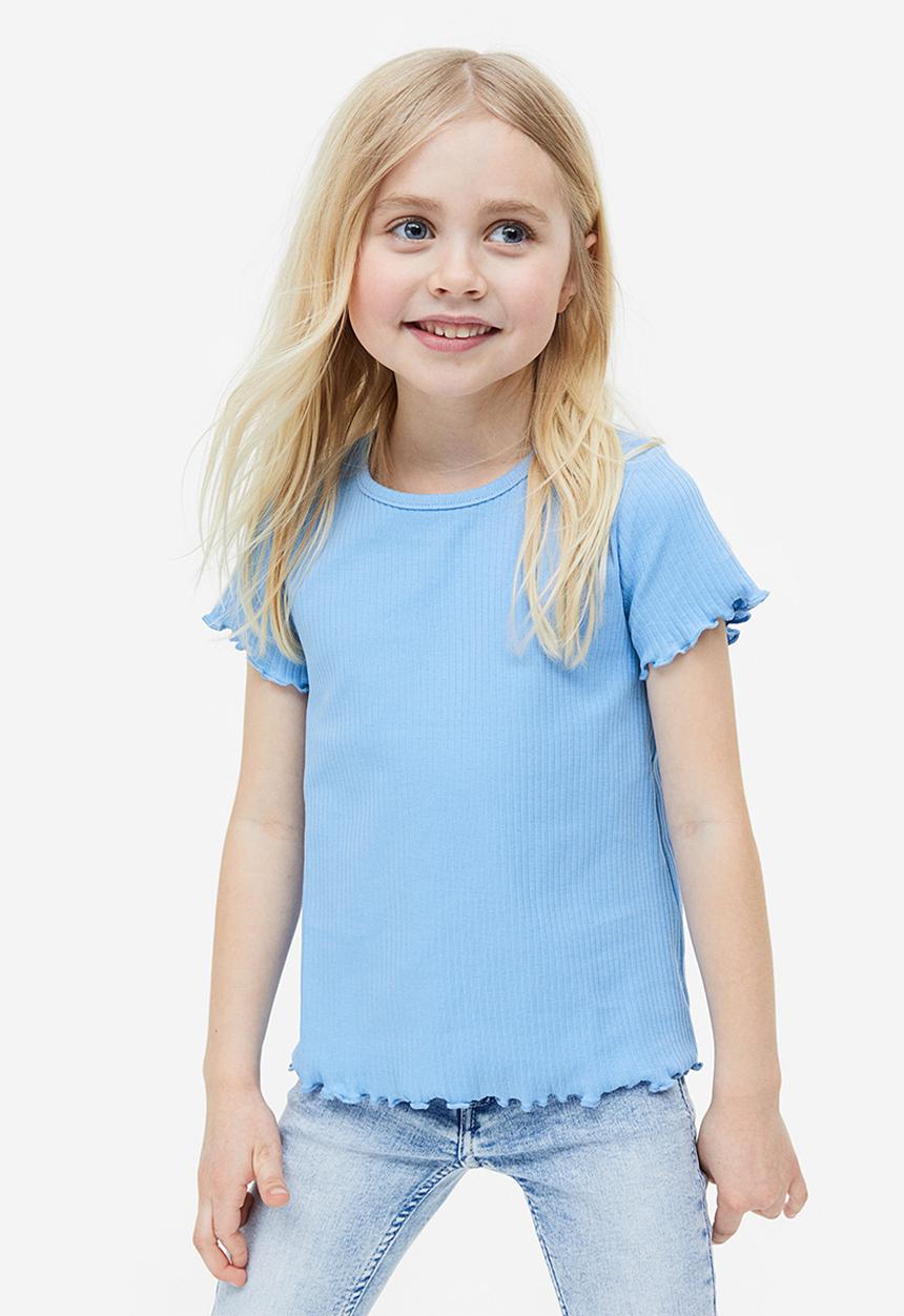 H&M - Ribbed top - light blue 