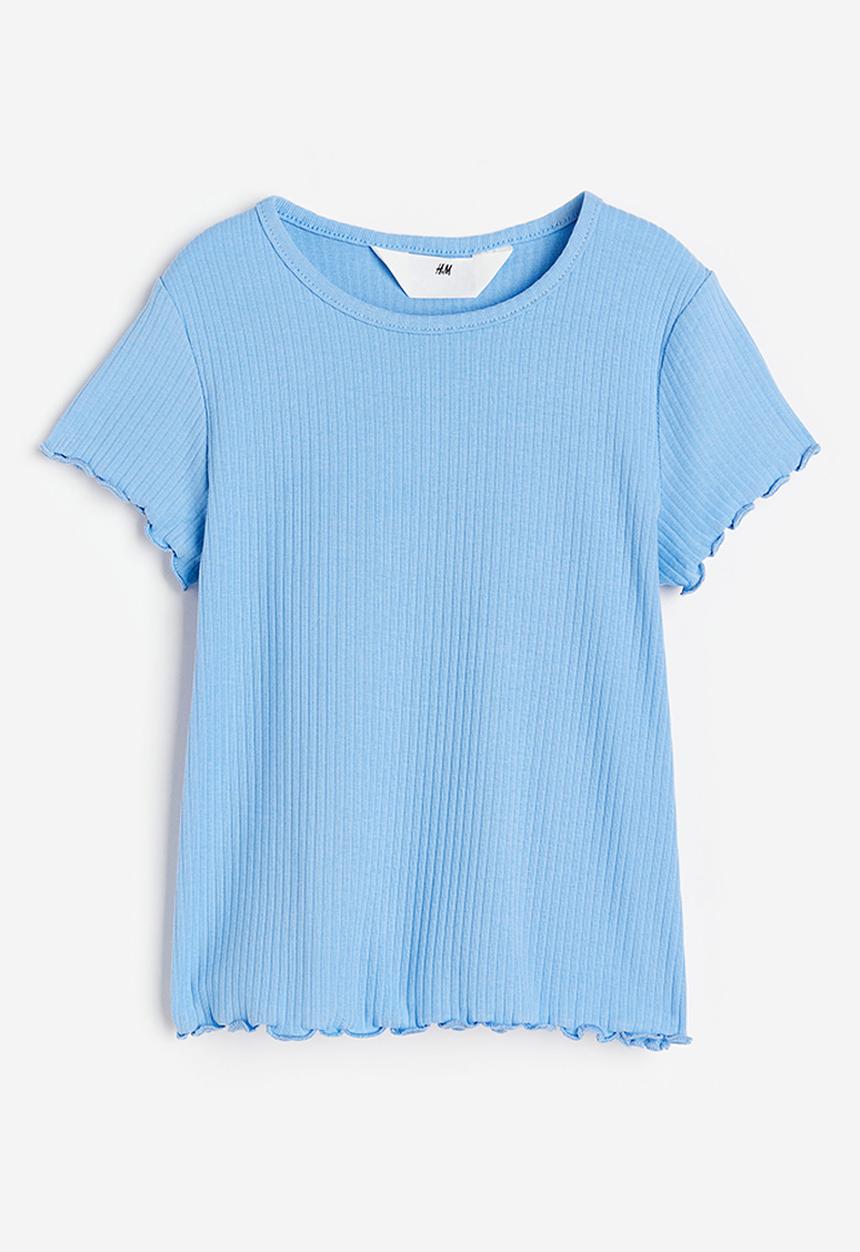 H&M - Ribbed top - light blue 
