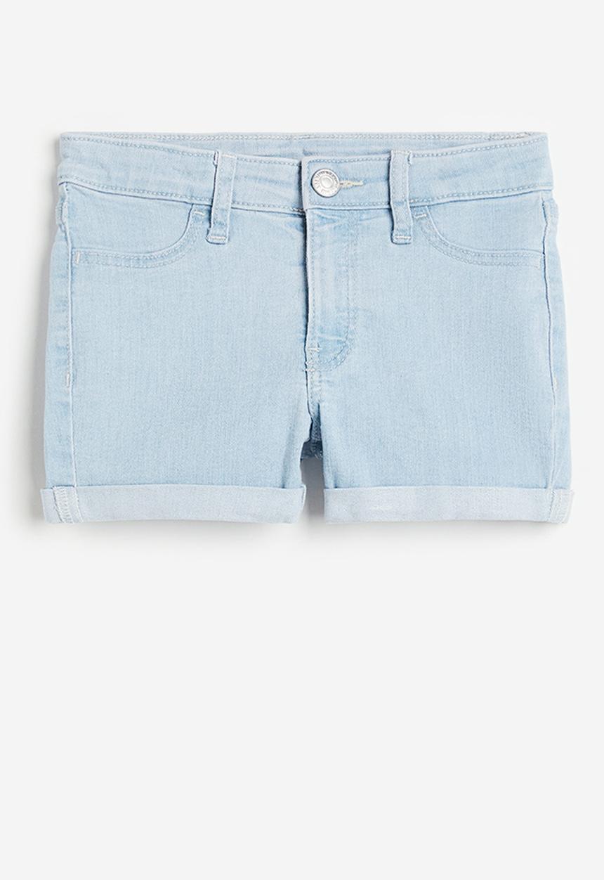 H&M - Superstretch denim shorts - light denim blue