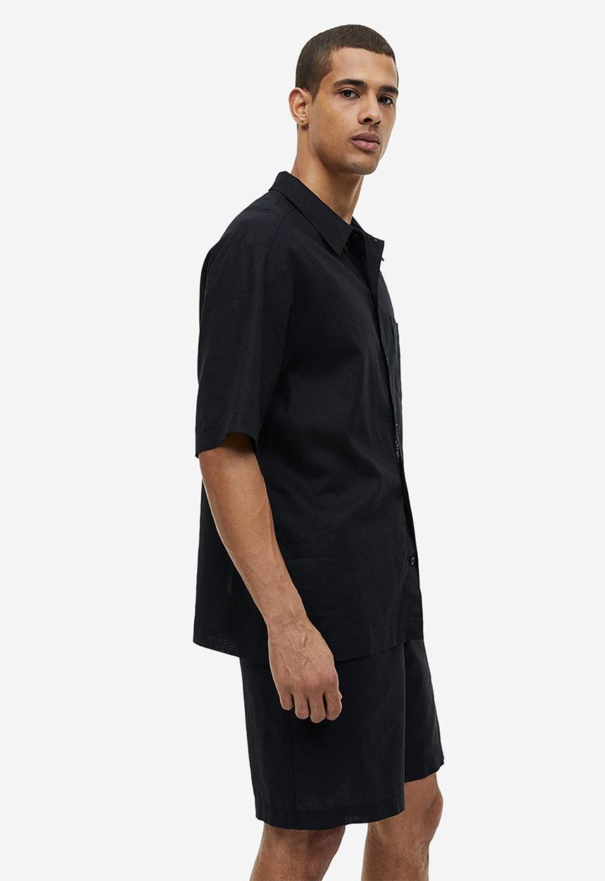 H&M - Relaxed fit linen blend pyjamas - black