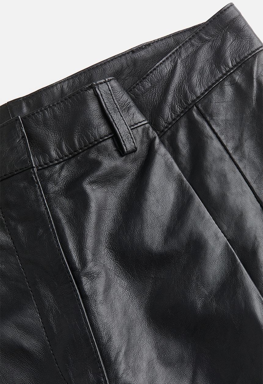 H&M - H&M Studio: Fog leather trouser - black dark