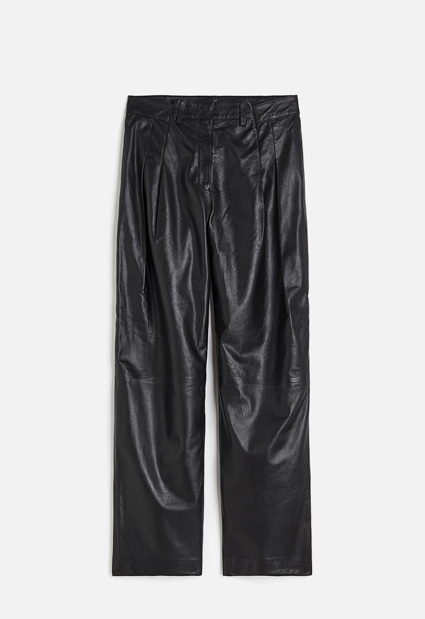 H&M - H&M Studio: Fog leather trouser - black dark