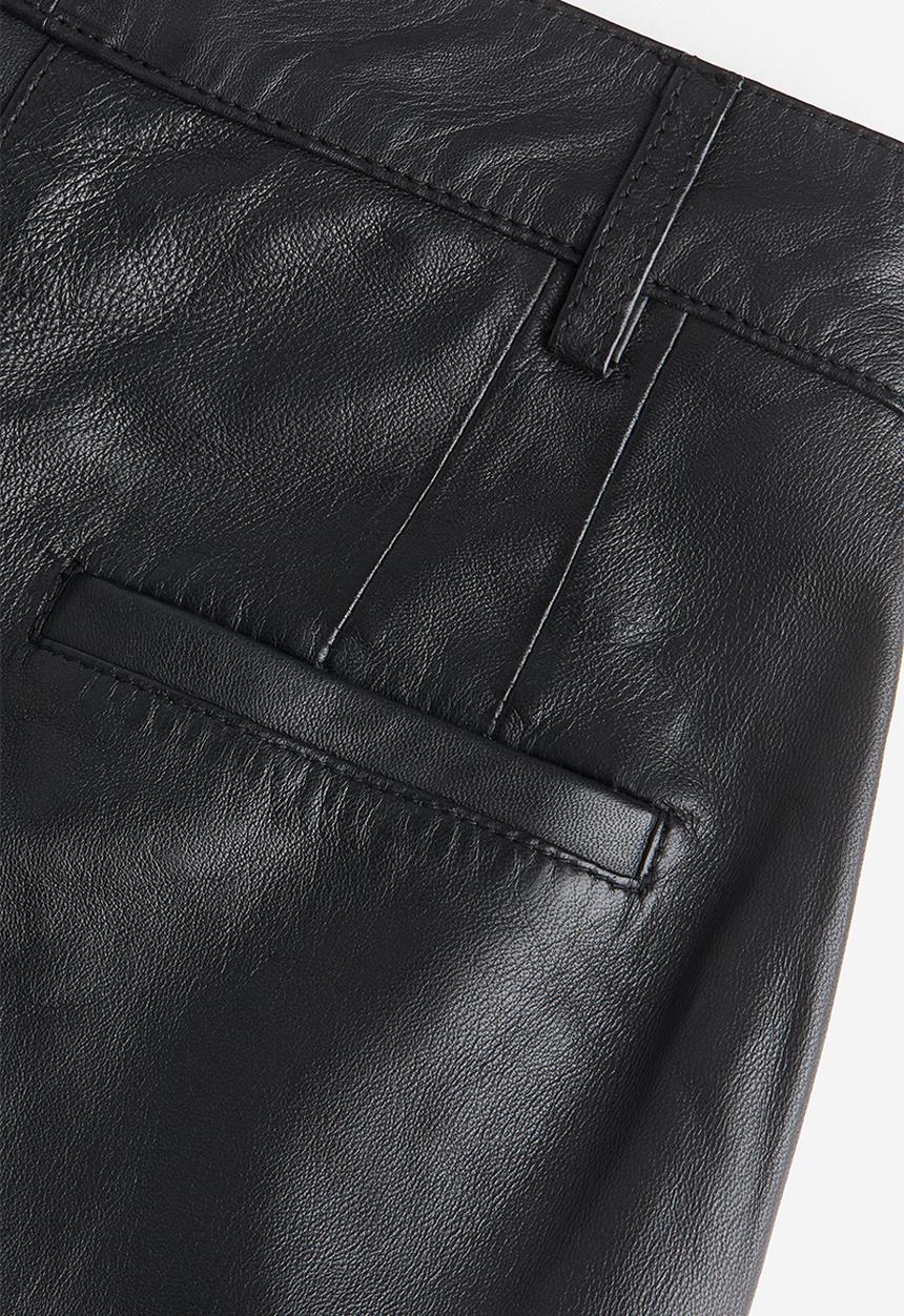 H&M - H&M Studio: Fog leather trouser - black dark