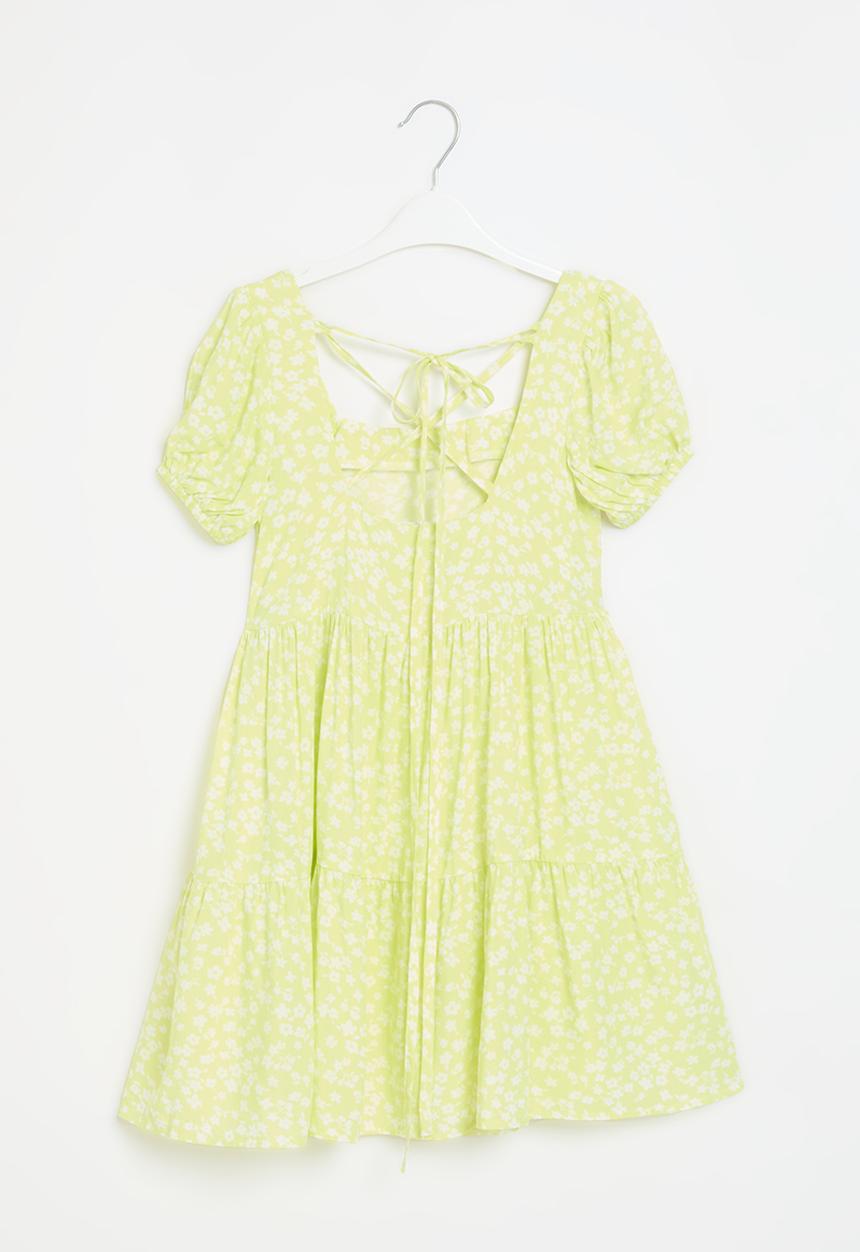 Superbalist - Poplin dress - lime floral