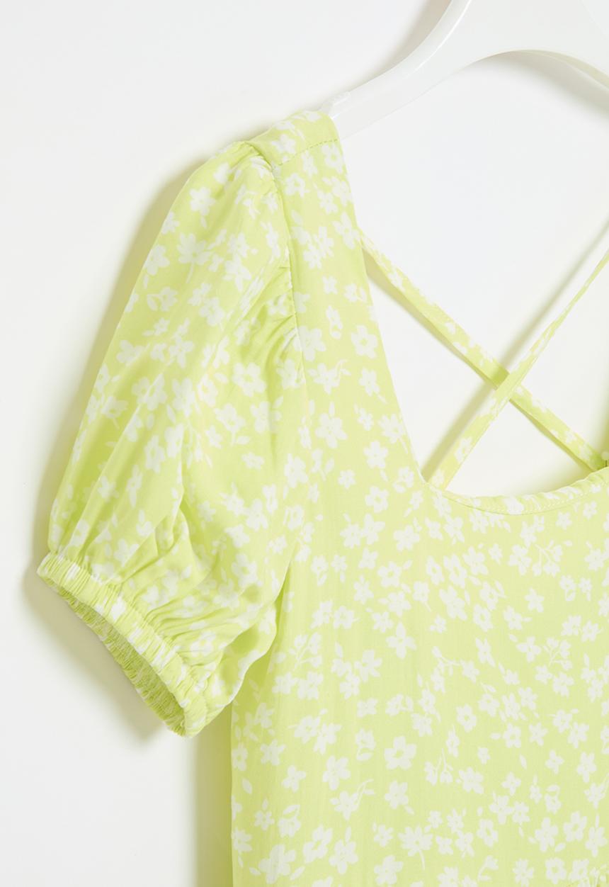 Superbalist - Poplin dress - lime floral
