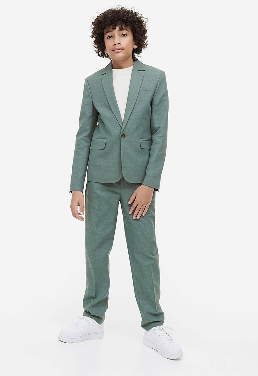 H&M - Textured suit trousers - sage green