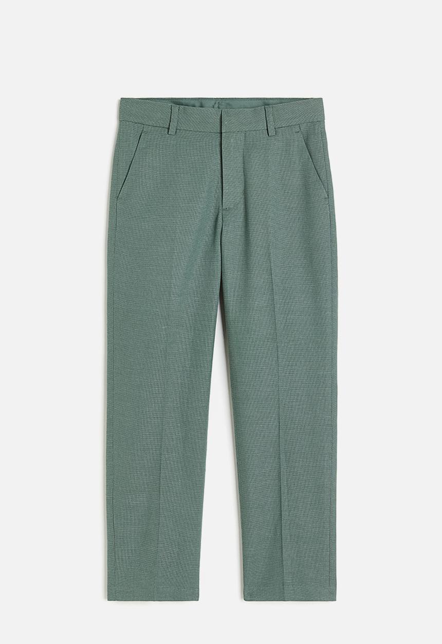 H&M - Textured suit trousers - sage green