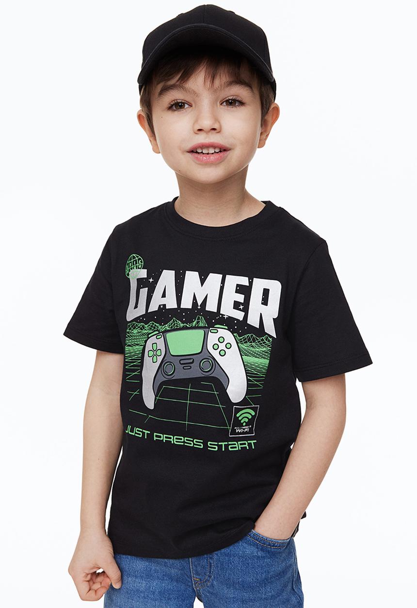 H&M - Cotton T-shirt - black