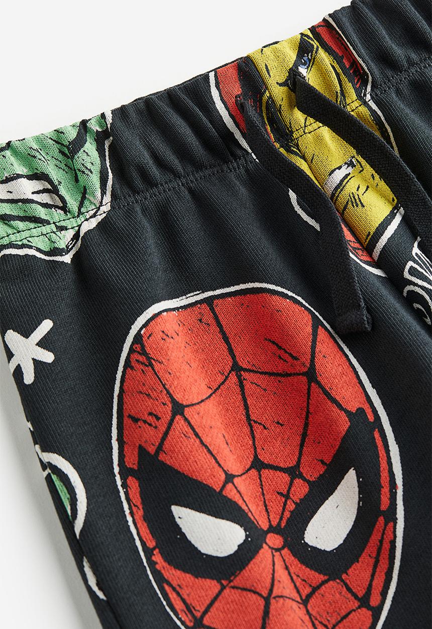 H&M - Printed pull-on shorts - black marvel comics