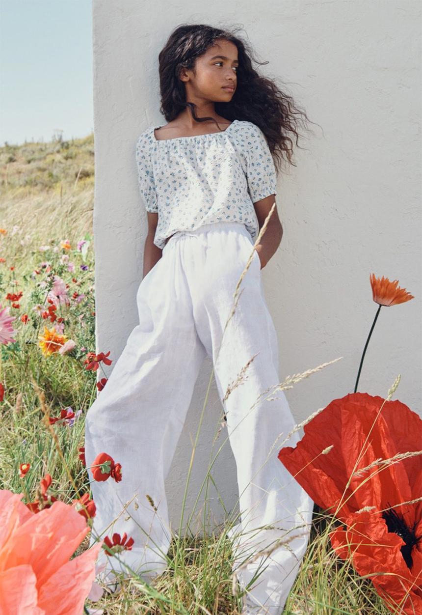 H&M - Raglan-sleeved blouse - natural white floral 