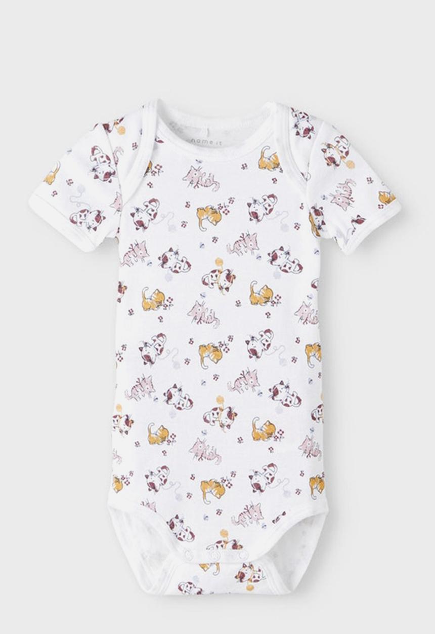 Name It - Nbfbody 3 pack short sleeve cat - valerian