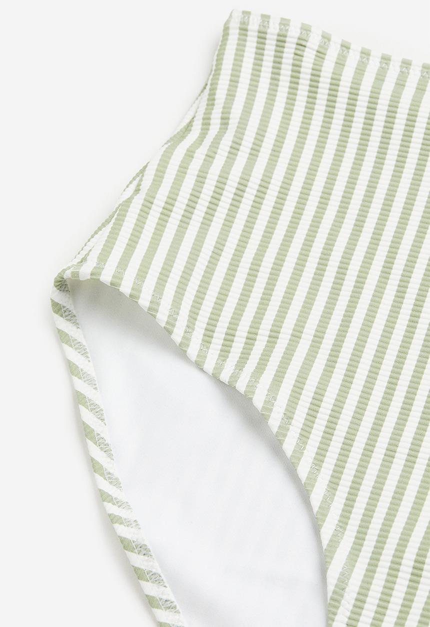 H&M - Bikini bottoms - light green & white striped 