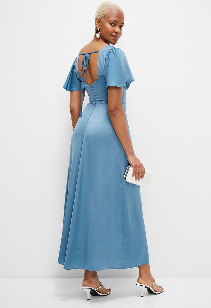 MILLA - Flutter sleeve empire dress - coronet blue