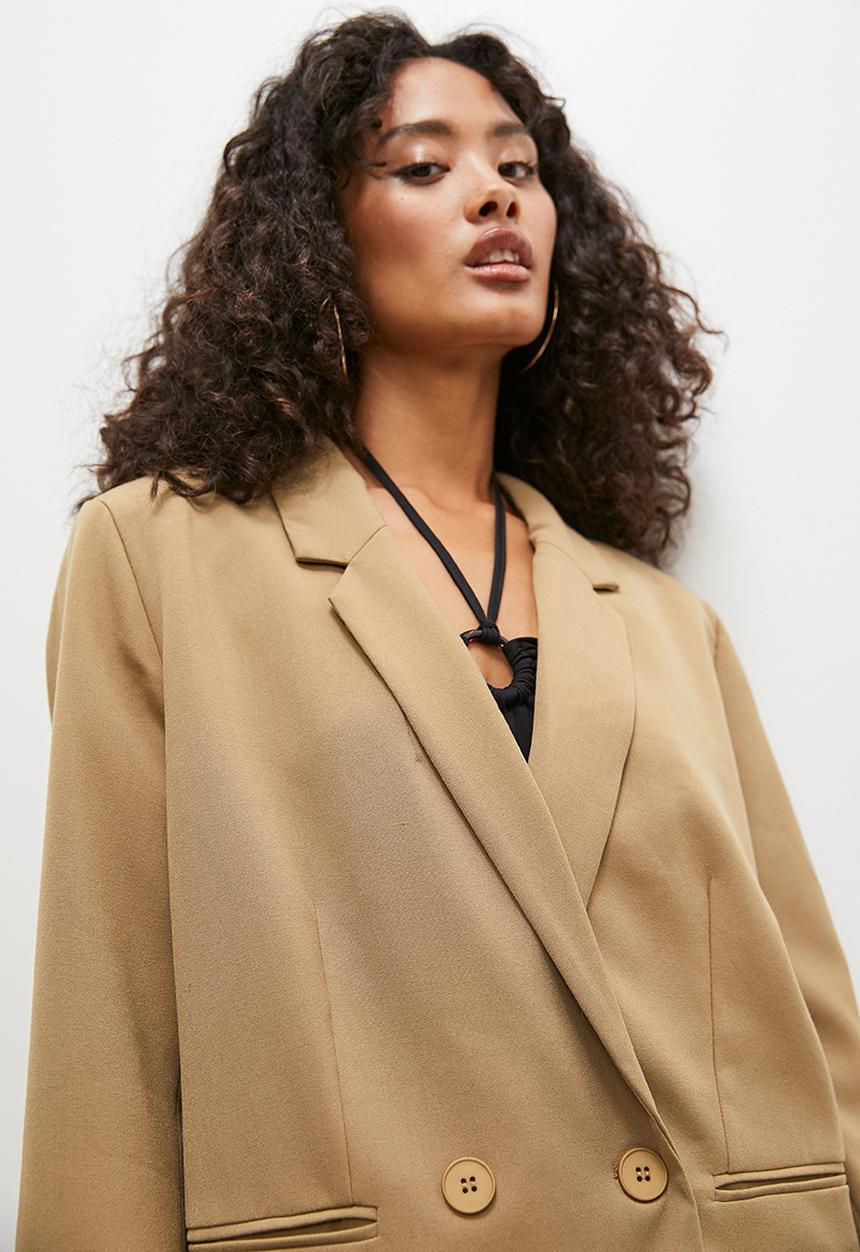 Superbalist - Co-ord double breasted blazer - tan