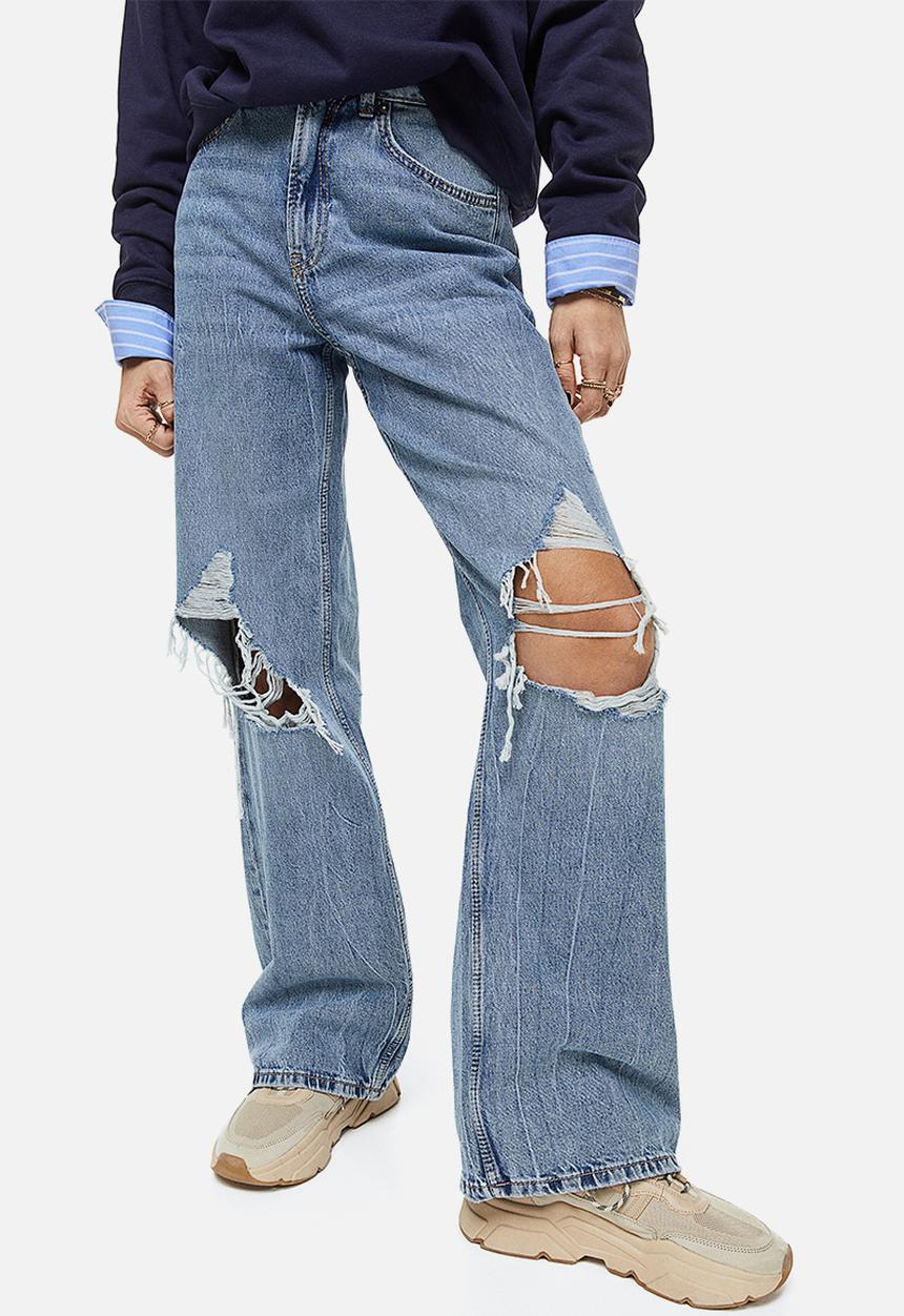 H&M - 90s baggy high jeans - light denim blue