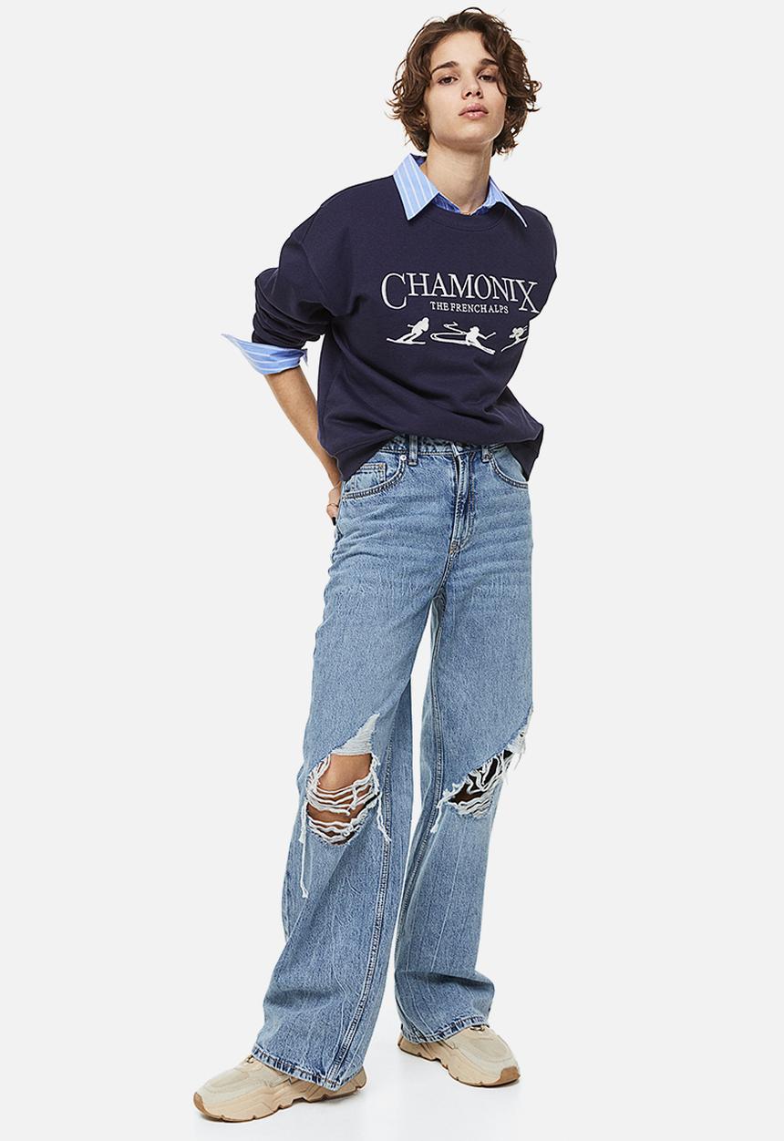 H&M - 90s baggy high jeans - light denim blue