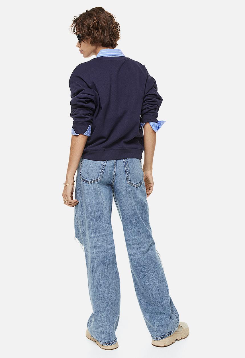 H&M - 90s baggy high jeans - light denim blue