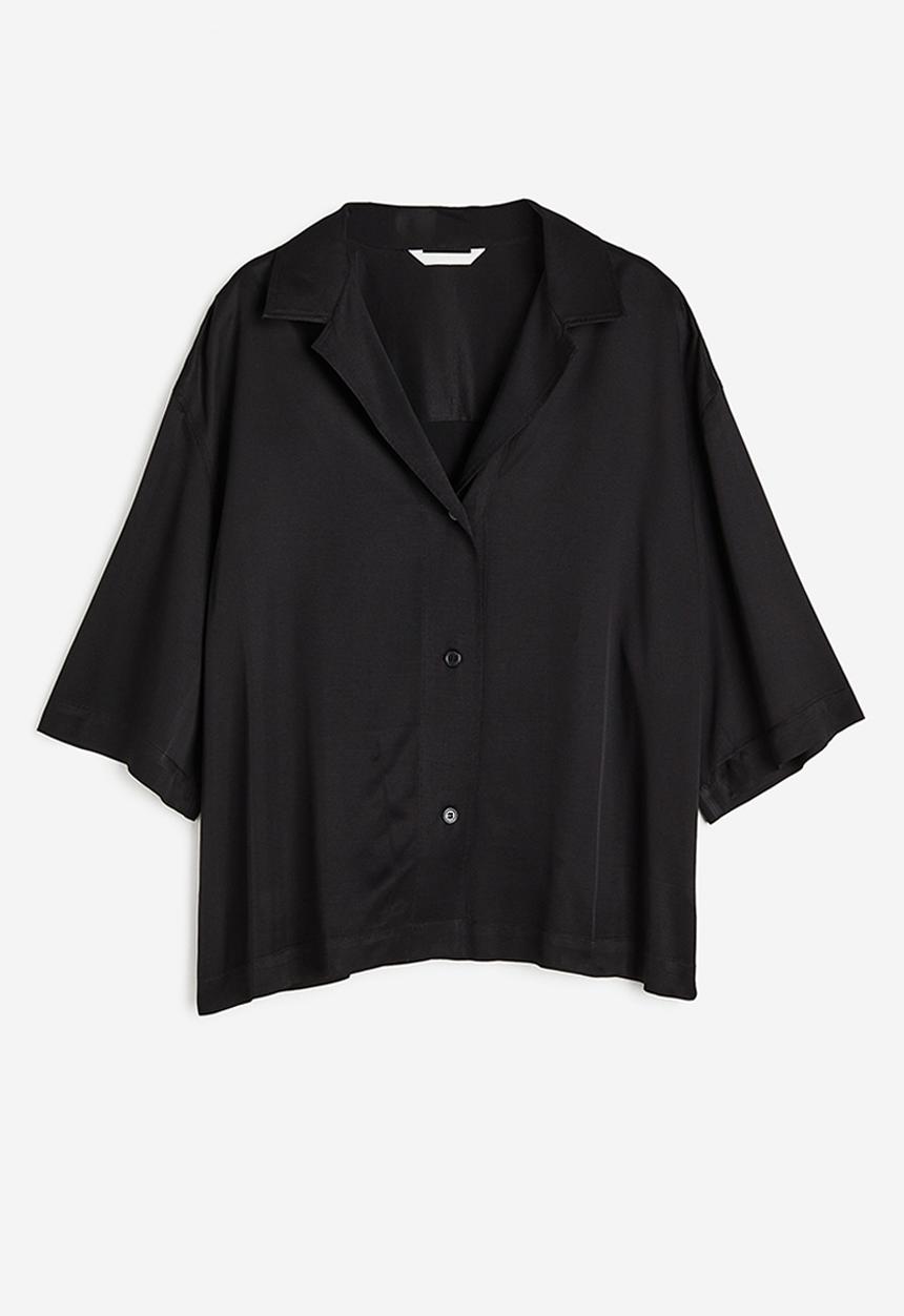 H&M - Boxy viscose blouse - black