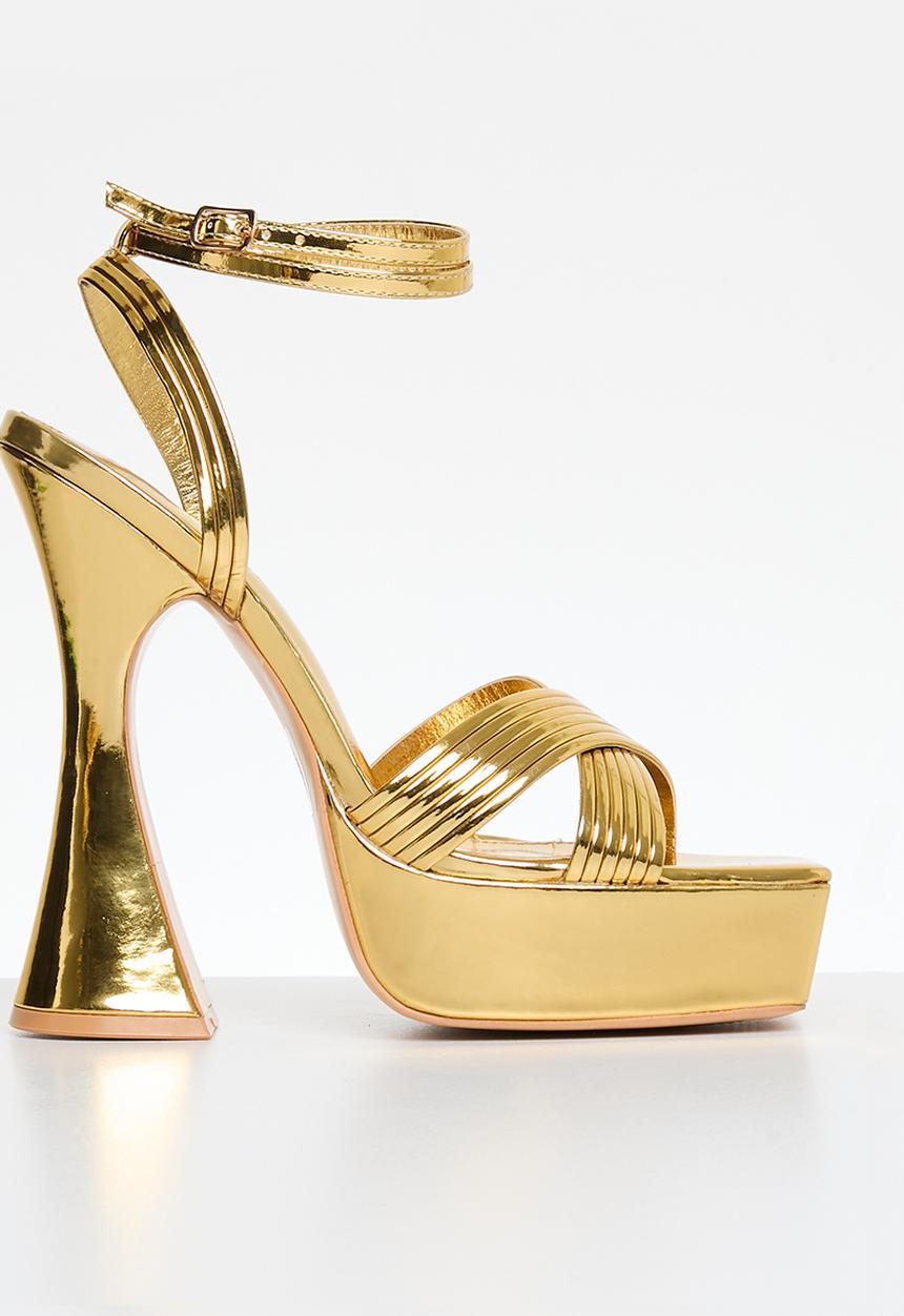 Public Desire - Myla platform block heel - gold 
