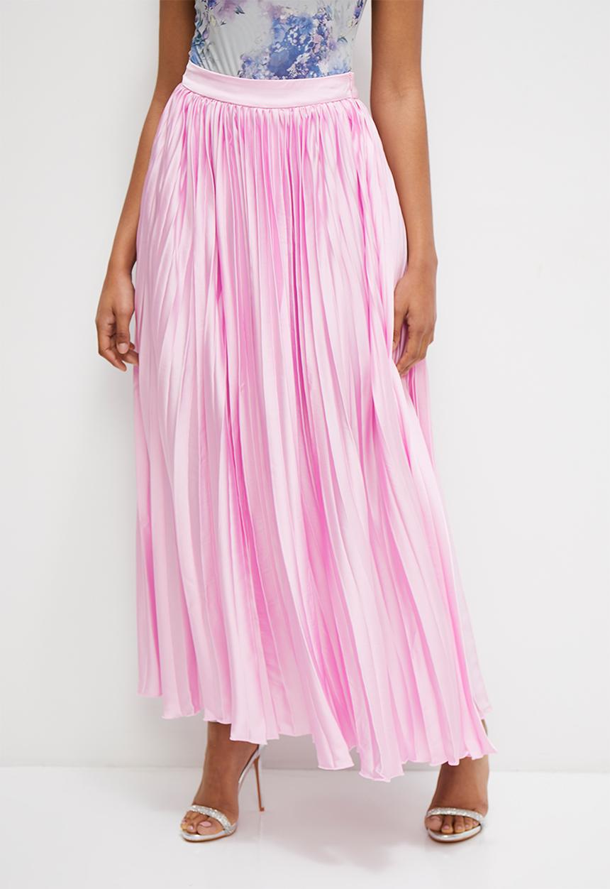 MILLA - Maxi pleated skirt - soft pink
