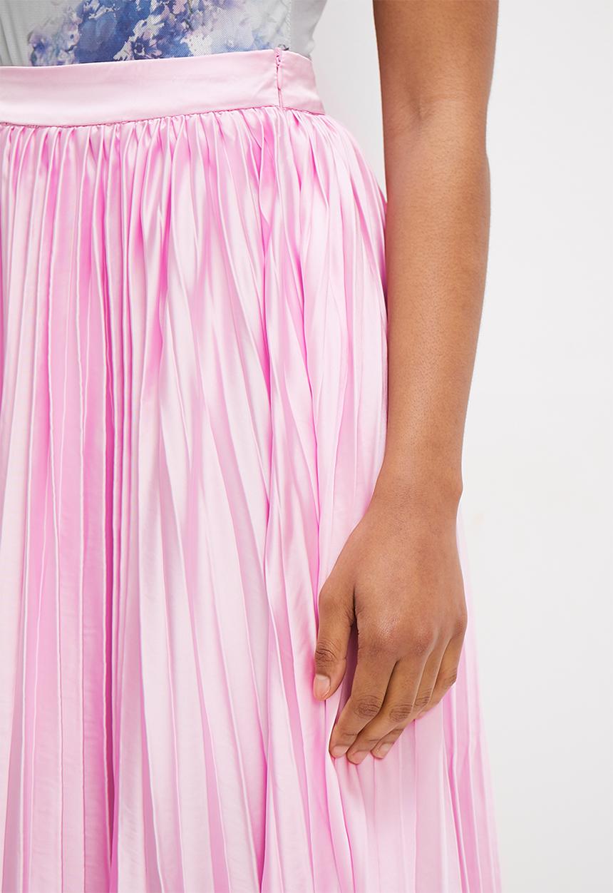 MILLA - Maxi pleated skirt - soft pink