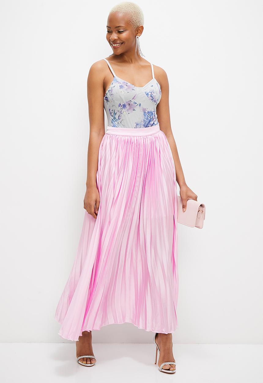 MILLA - Maxi pleated skirt - soft pink