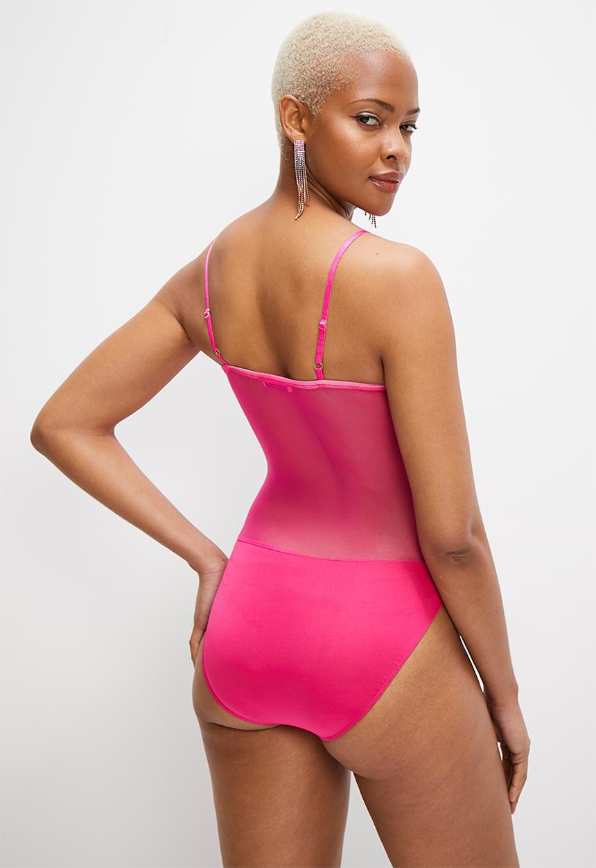 MILLA - Ruffle ruched cami bodysuit - pink