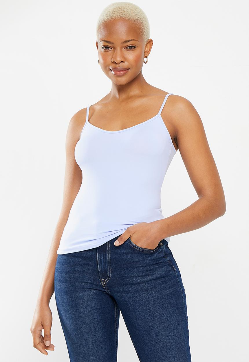 H&M - Strappy microfibre top - light blue 