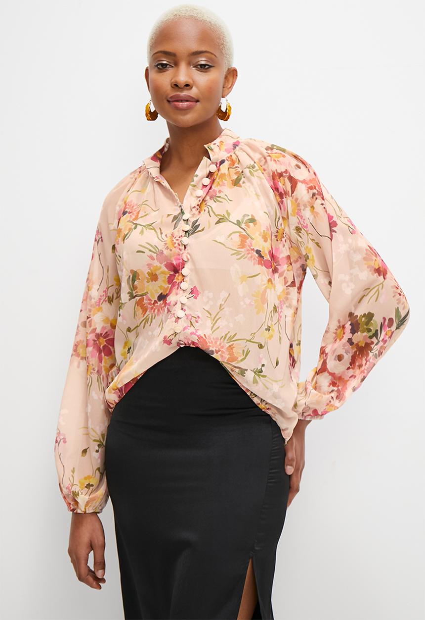 MILLA - Soft peasant blouse - multi