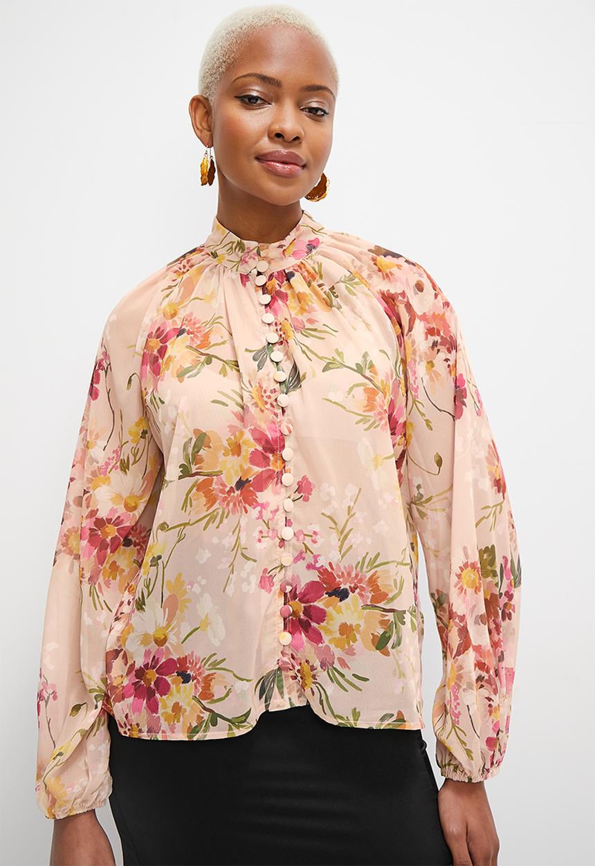 MILLA - Soft peasant blouse - multi