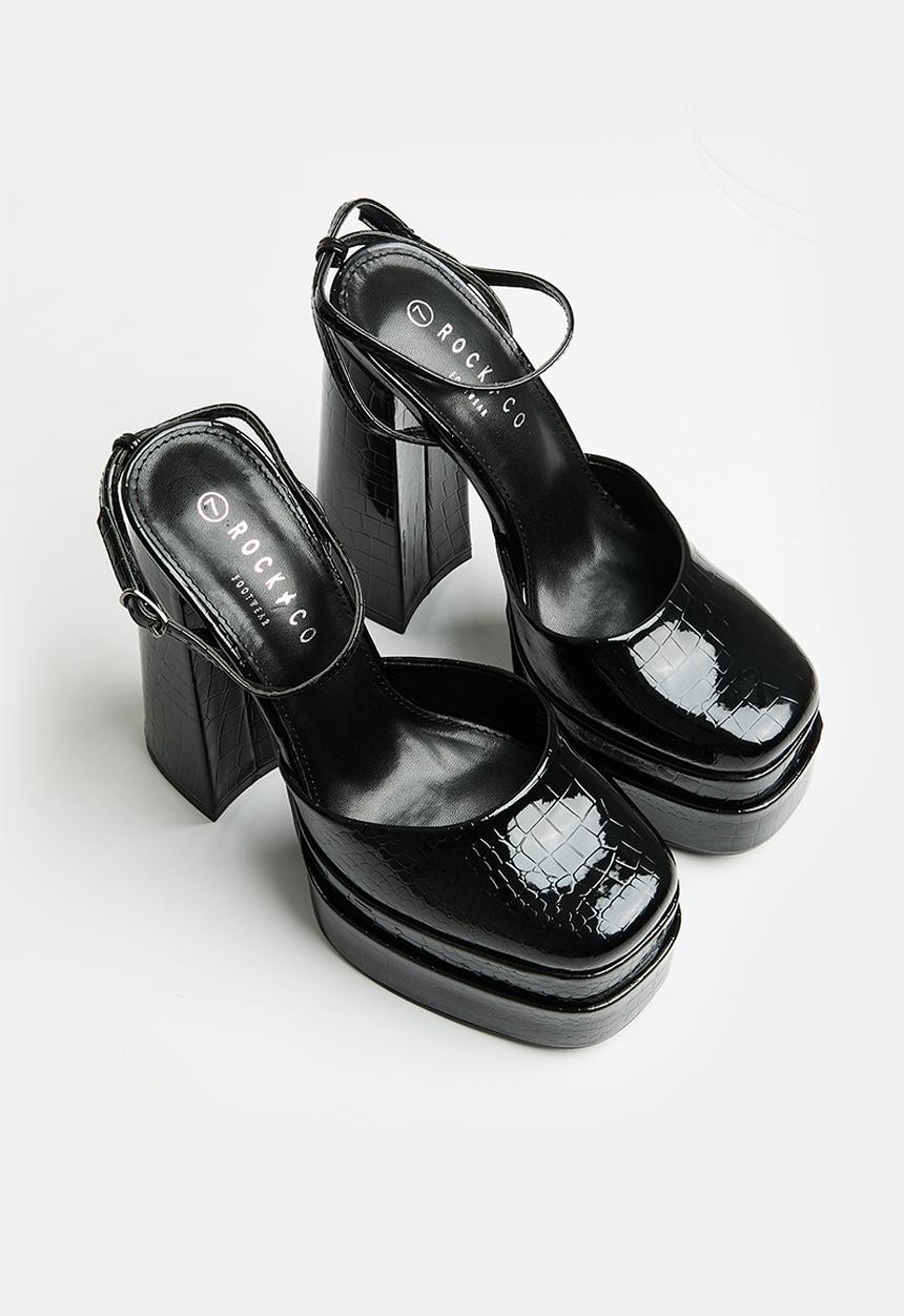 Rock & Co - Sachi 9 platform heel - black