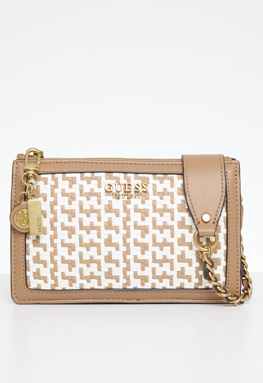 GUESS - Abey mini shoulder bag - cognac/white