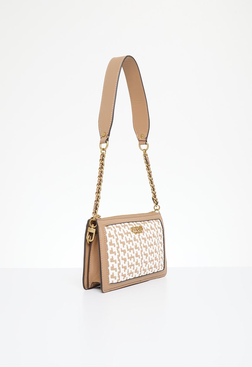 GUESS - Abey mini shoulder bag - cognac/white
