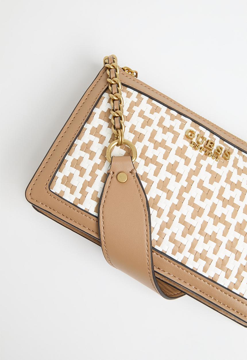 GUESS - Abey mini shoulder bag - cognac/white