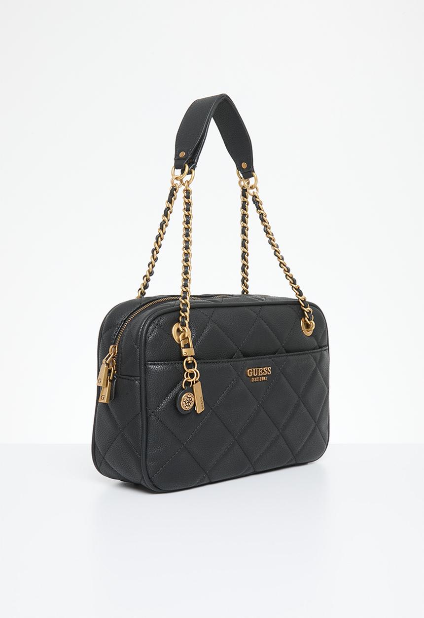 GUESS - Abey top zip shoulder bag - black