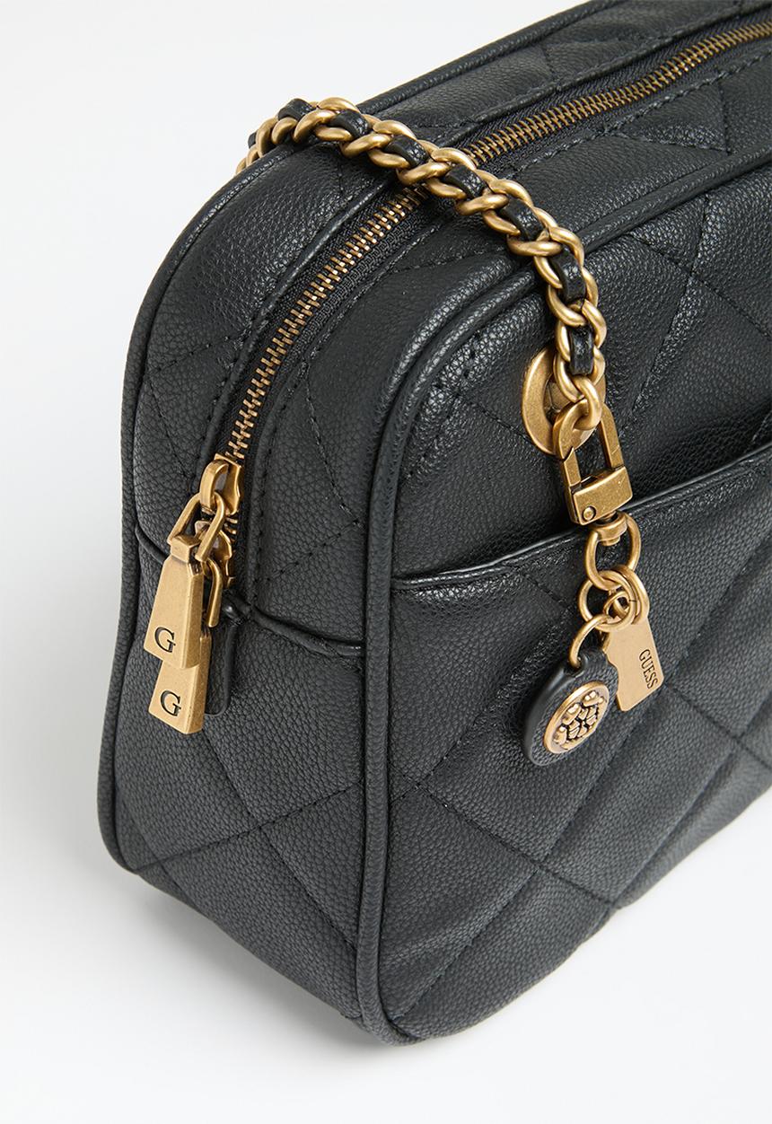 GUESS - Abey top zip shoulder bag - black