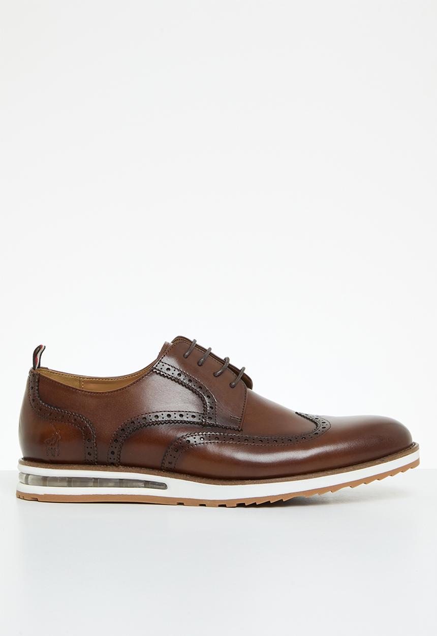 POLO -  Leather brogue casual lace up - tan 