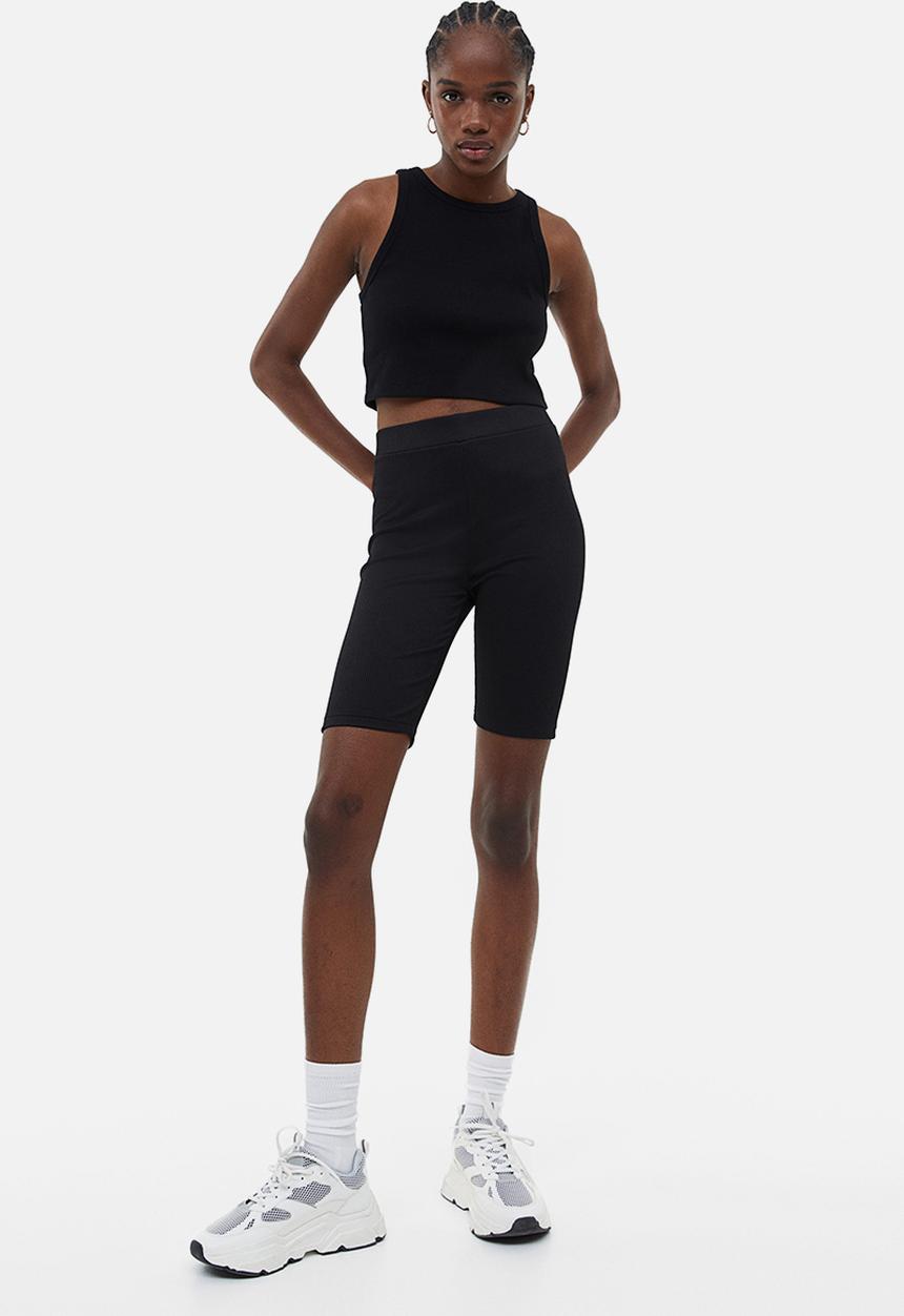 H&M - Ribbed biker shorts - black
