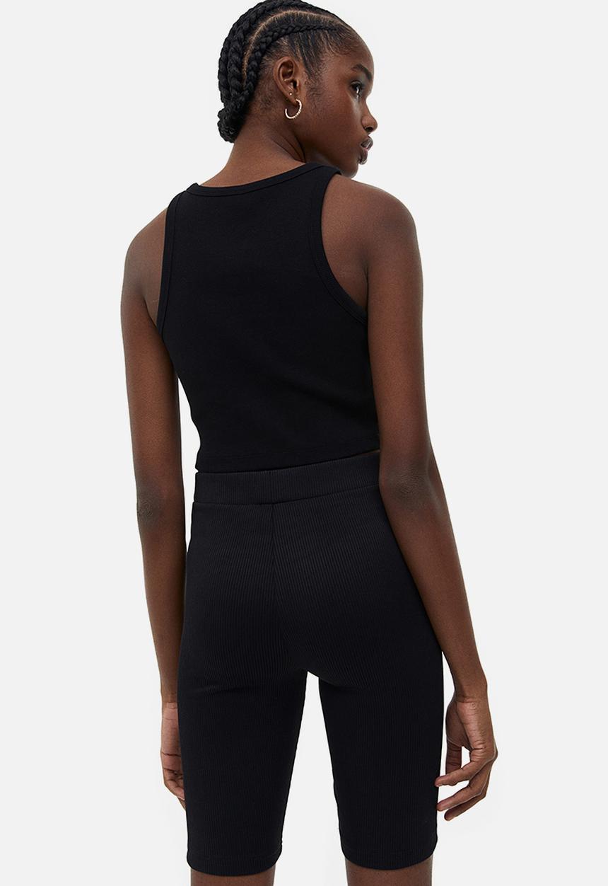 H&M - Ribbed biker shorts - black