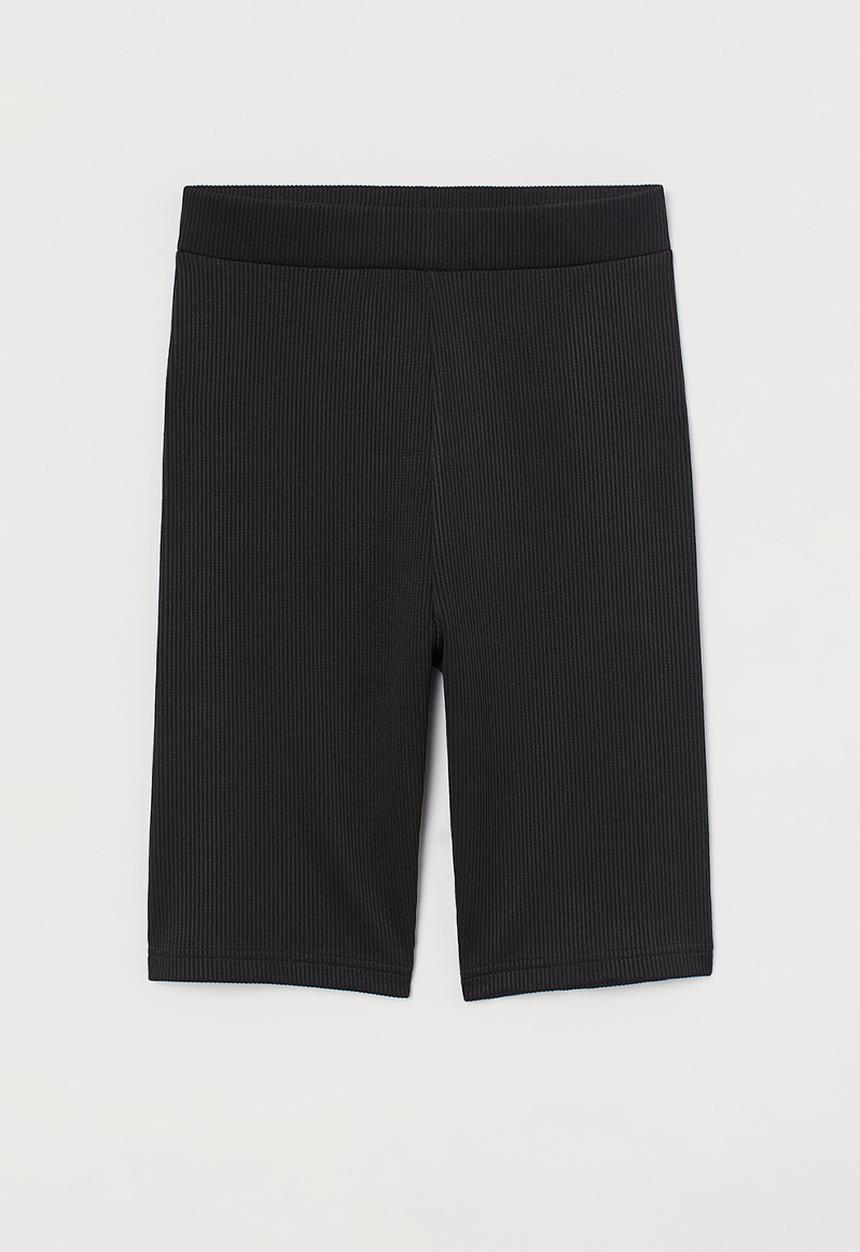 H&M - Ribbed biker shorts - black