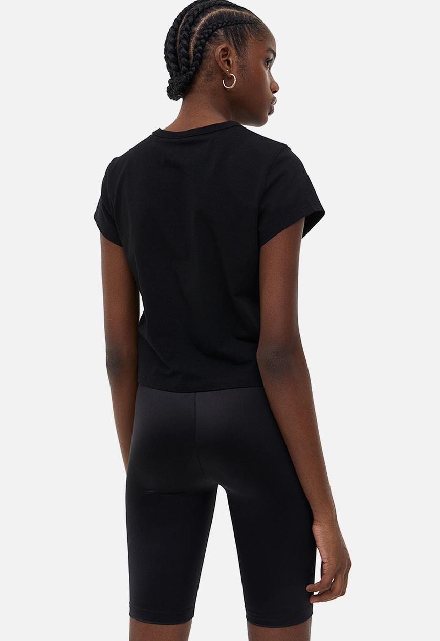 H&M - Ribbed biker shorts - black