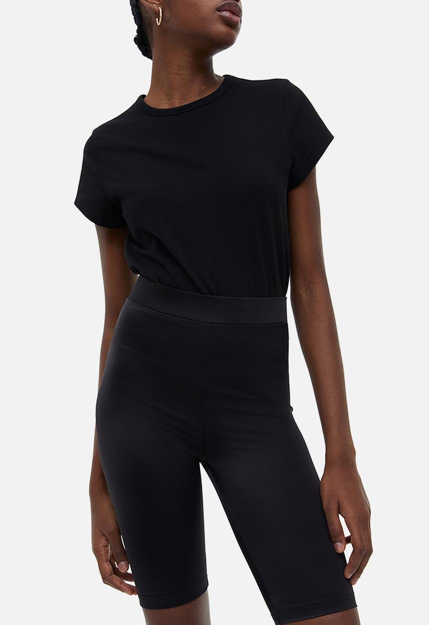 H&M - Ribbed biker shorts - black