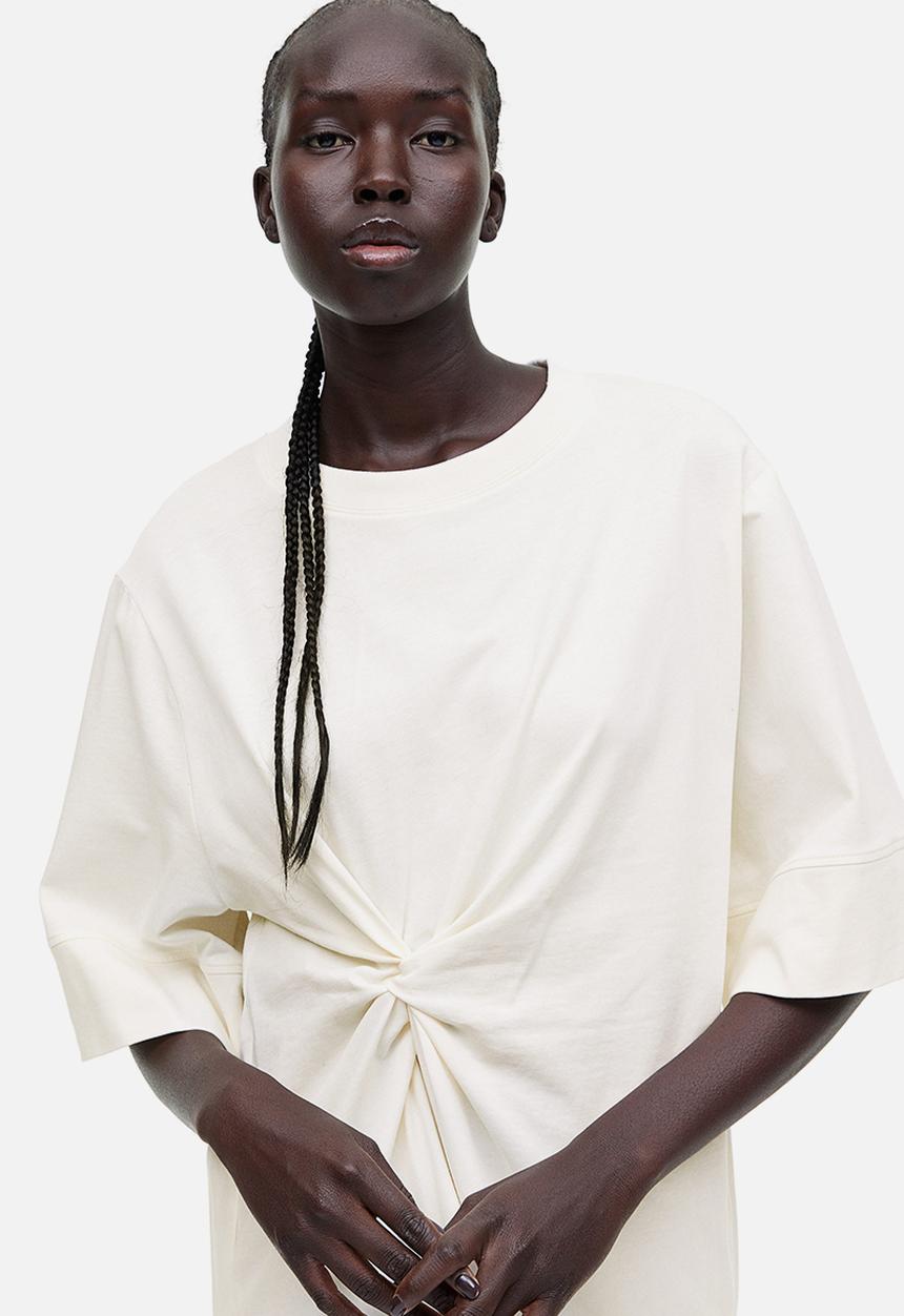 H&M - Oversized knot-detail top - white
