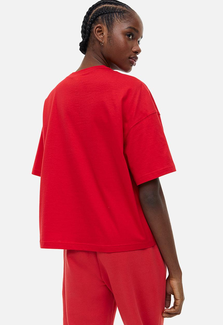 H&M - Oversized t-shirt - red authentic lifestyle