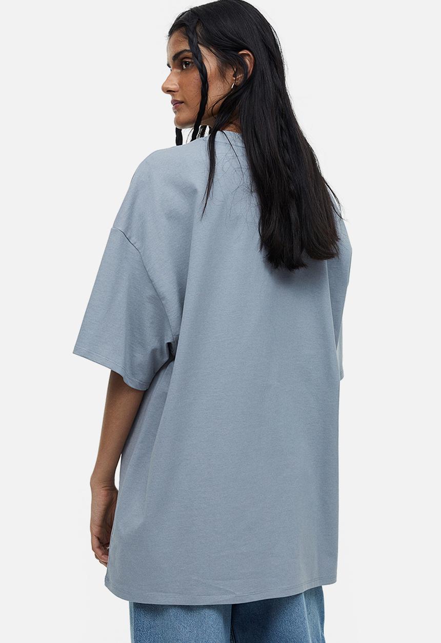 H&M - Oversized printed t-shirt - grey fleetwood mac