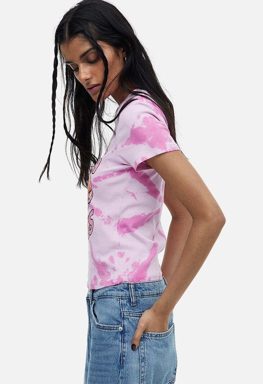 H&M - Printed t-shirt - pink the rolling stones